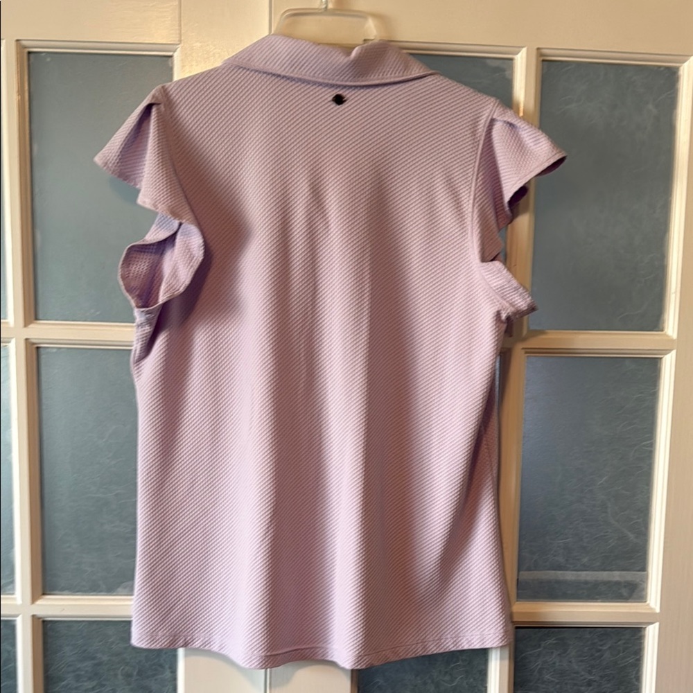 CALIA by Carrie Underwood Pink Fitted Polo Blouse - Picture 4 of 4